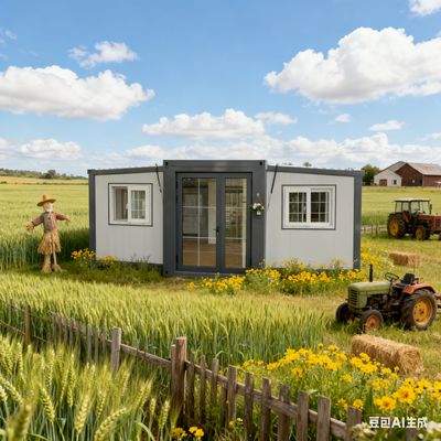 kopen Double Wing 20 Foot Container House with Balcony 37 Square Meters Floor Area and Bending Parts 2.0mm Bottom Beam online manufacture