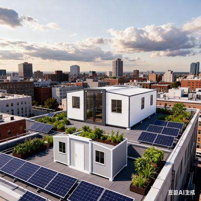 kopen Kleine Twin Wing Prefab vouwhuis met 56 vierkante meter vloeroppervlakte L9000*W6220*H2480mm en meer dan 30 jaar levensduur online vervaardiging