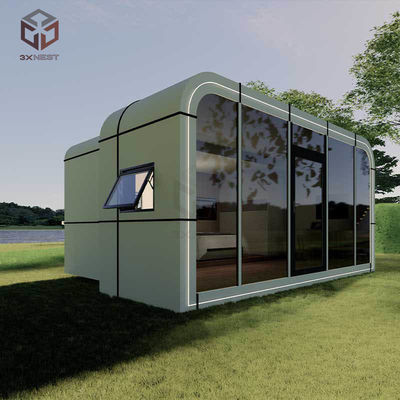 Eén slaapkamer Apple Capsule House Prefabricated Pod 12KW Op maat