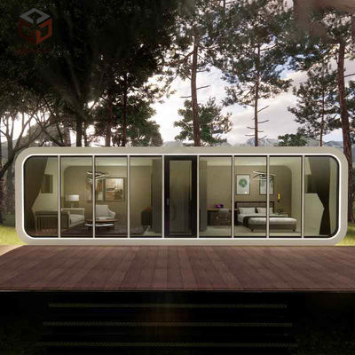 Witte aluminium appelcapsule huiscontainer voor buiten avontuur