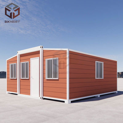 Branddicht verstelbaar uitbreidbaar huis Opvouwbaar Prefab cabine met op maat gemaakt terras