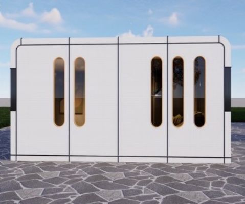 Eén slaapkamer Apple Capsule House Prefabricated Pod 12KW Op maat