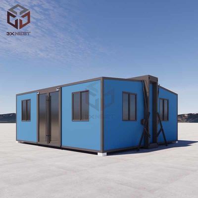Aardbevingsbestendige kleine prefab vouwwoning 27.5m2 2 slaapkamers 1 toilet