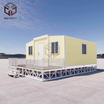 Grade 8 aardbevingsbestendige dubbelvleugelcontainerhuis met balkon makkelijk te installeren