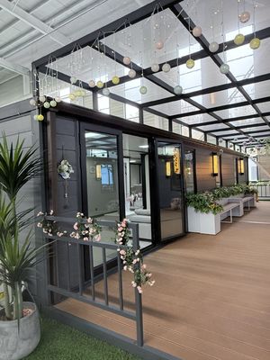 72m2 vloeroppervlakte 40ft gefabriceerde woning eenheden golvend metalen dak