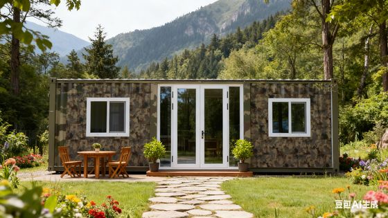 37 vierkante meter vloeroppervlakte en in uitbreidbaar dubbel vleugelcontainerhuis met nat-droog scheiding badkamer