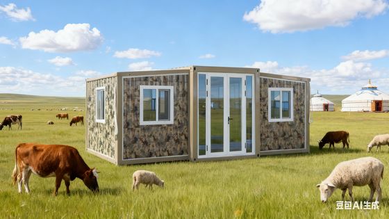 Ervaar luxe wonen met interne afmetingen L5460*W6140*H2240mm Luxe prefab huis 20FT