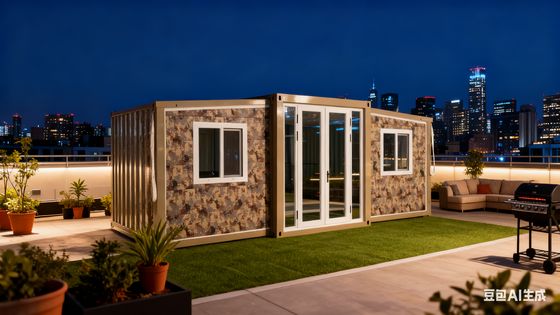 Stalen Enkele Deur Opvouwbare 20ft Container voor Slaapkamer Gegalvaniseerd Licht Stalen Frame Opgevouwen afmeting L5900*B2200*H2480mm