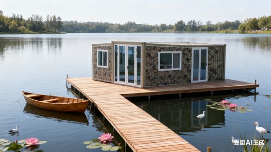 18mm Dikke Brandwerende Cementvezel Vloer Dubbele Vleugel Containerhuis 20FT met Thermische Onderbreking Aluminium Dubbele Deur