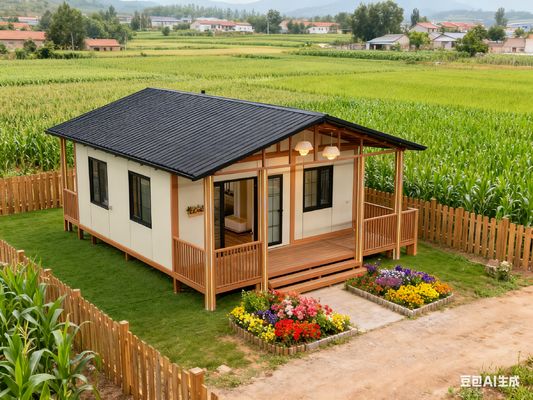 Uitbreidbaar containerhuis met 18 mm dik bamboe triplex 100 mm totale dikte en vooraf geïnstalleerd loodgietersysteem
