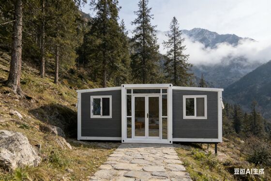 Opvouwbare 20ft container met nat-droog scheiding badkamer en 37 vierkante meter vloeroppervlakte in gegalvaniseerd licht staal frame