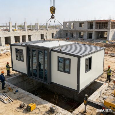 Aanpasbare vouwbare 20ft container met volledig gegalvaniseerd hoofdframe en 37 vierkante meter vloeroppervlak met optionele slaapkamerdeur