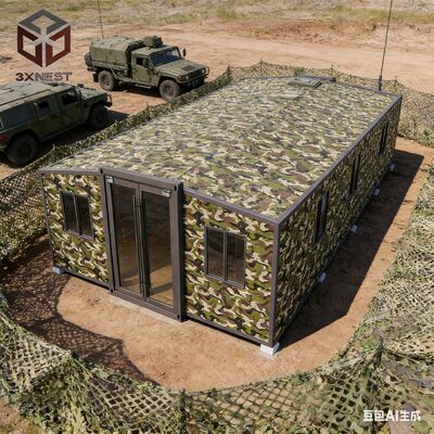 40ft uitbreidbaar containerhuis met volledig gegalvaniseerd zijframe, isolatie van polyurethaanfoom en aardbevingsbestendigheid graad 8