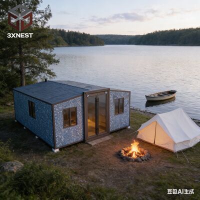 Een hal 40ft uitbreidbare container huis uitgebreide grootte L11800 W6220 H2480mm laadhoeveelheid 1 40HQ scheepvaartcontainer kan 1 set ruimte modulair huis