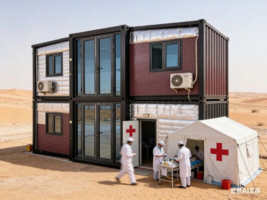 Opvouwbare 20ft Container met 5900*6300*2480mm Uitgebreide Afmetingen en Aanpasbare Raamindelingen met 75mm EPS Sandwichpanelen