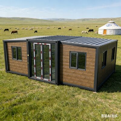 Opvouwbare 20ft Container met Aanpasbaar Terras Thermische Isolatie en Volledig Gegalvaniseerd Frame voor Resorts en Boerderijwoningen