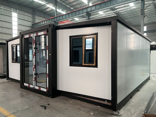 Volledig gegalvaniseerd zijkader vouwbaar 20ft container met aanpasbare huis lay-out en 18mm dik brandwerend cementvezel vloer