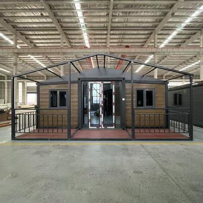 Opvouwbare 20ft container met volledig gegalvaniseerd zijframe, seismische prestaties niveau 8 en nat-droog scheiding badkamer voor prefab kleine huizen